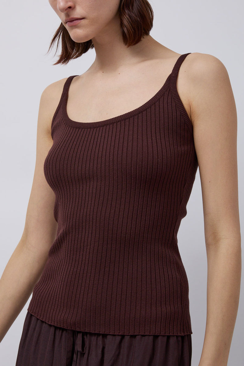 Mijeong Park Ribbed Knit Tank in Brown