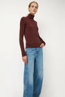 Mijeong Park Roll Neck Jersey Top in Burgundy