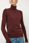 Mijeong Park Roll Neck Jersey Top in Burgundy