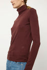 Mijeong Park Roll Neck Jersey Top in Burgundy