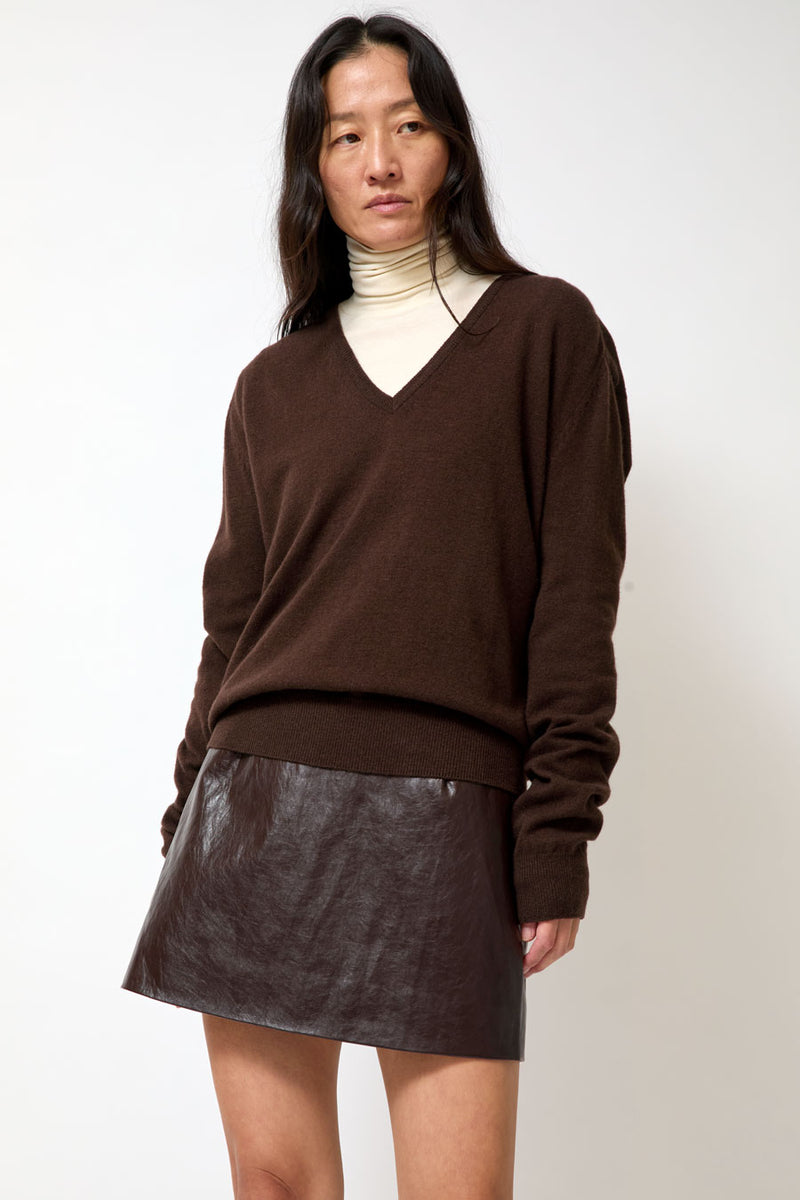 Mijeong Park Roll Neck Jersey Top in Ivory