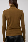 Mijeong Park Roll Neck Jersey Top in Light Brown