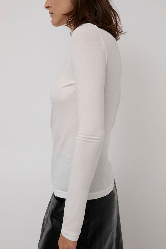 Mijeong Park Roll Neck Jersey Top in White