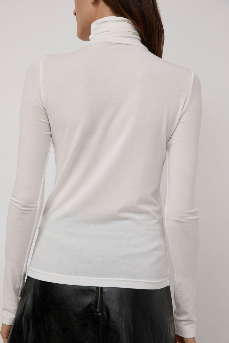 Mijeong Park Roll Neck Jersey Top in White