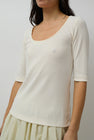 Mijeong Park Scoop Back Ribbed Top in Ivory