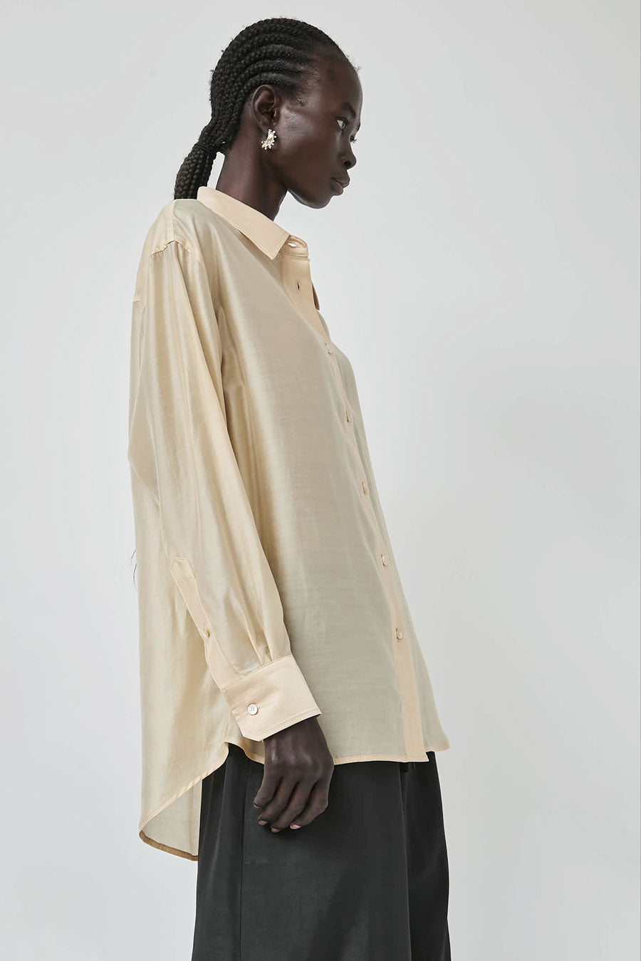 Mijeong Park Semi Sheer Shirt in Beige