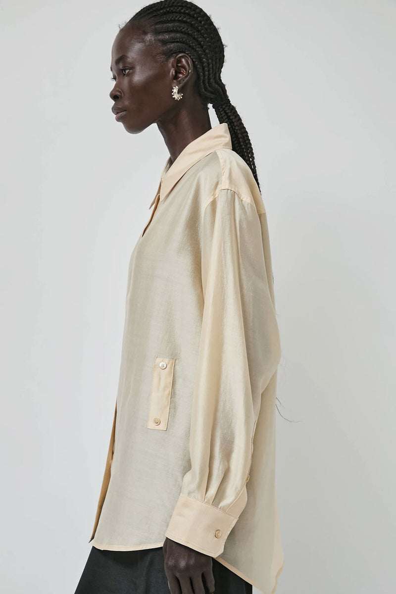 Mijeong Park Semi Sheer Shirt in Beige