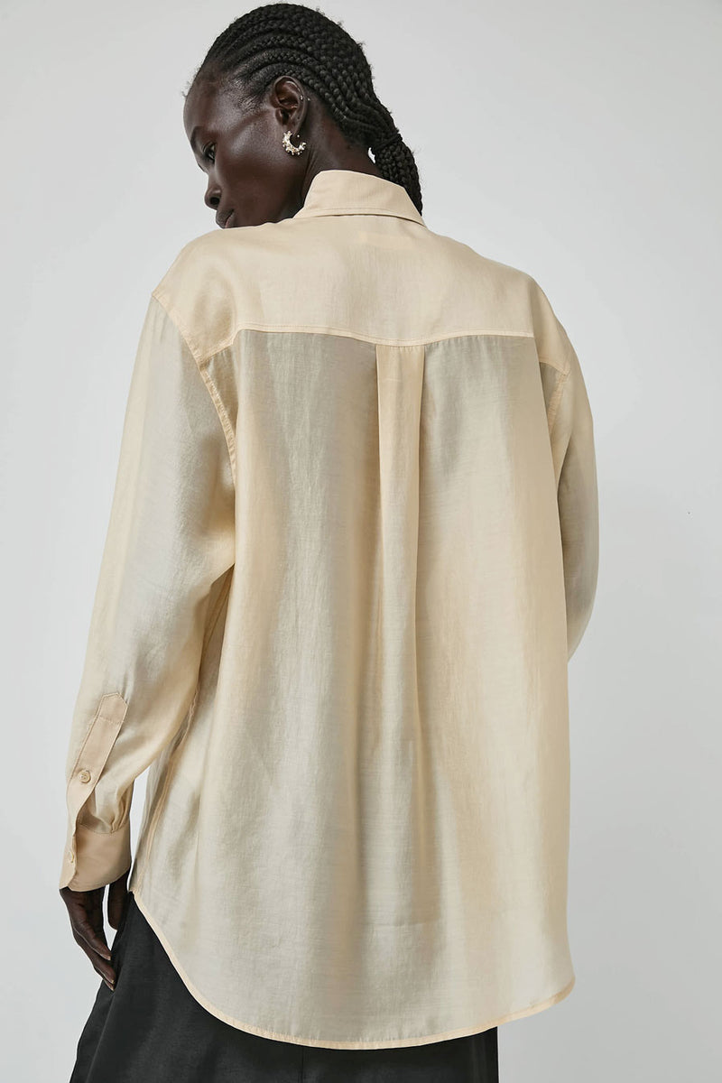 Mijeong Park Semi Sheer Shirt in Beige