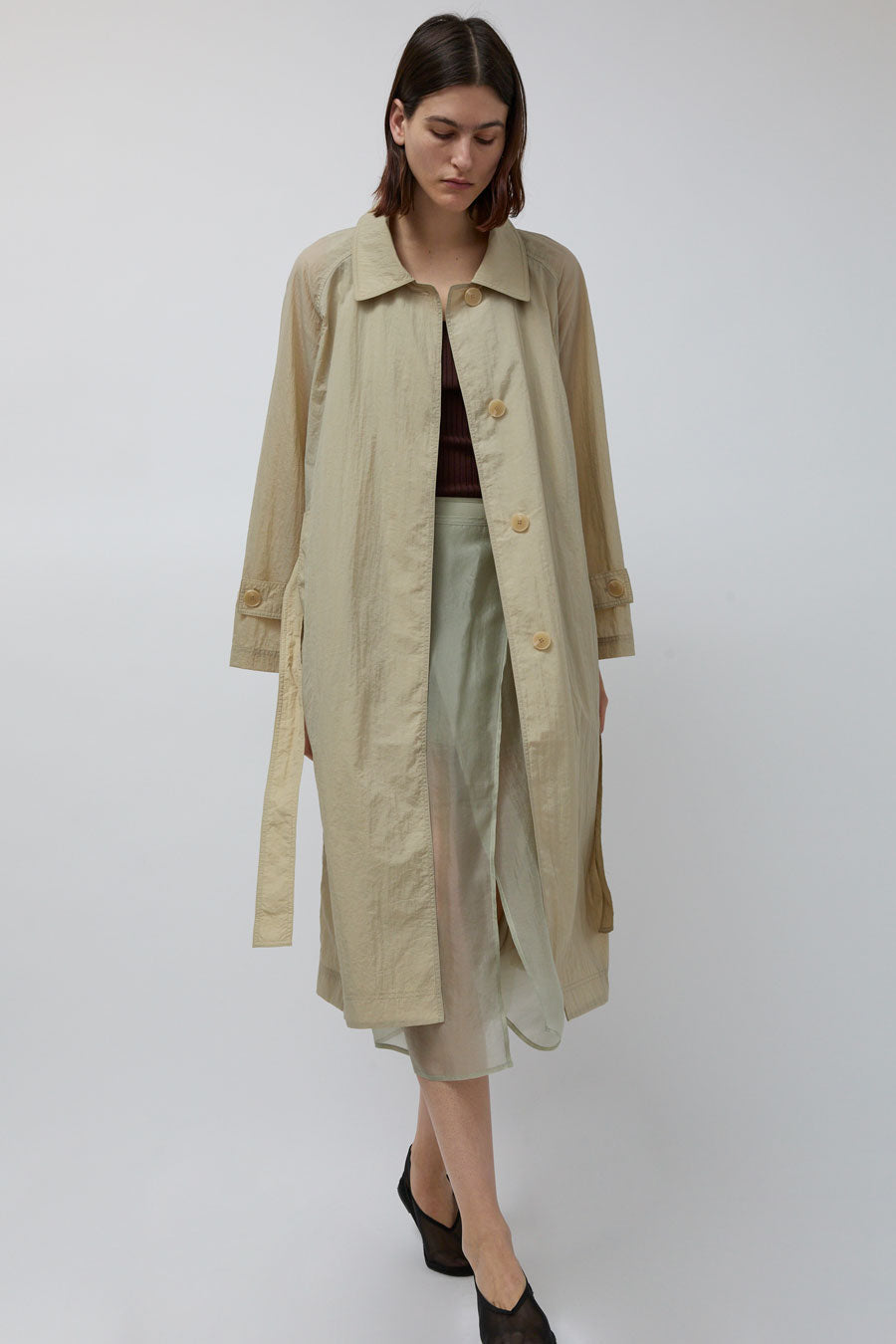 Mijeong Park Semi Sheer Trench in Beige