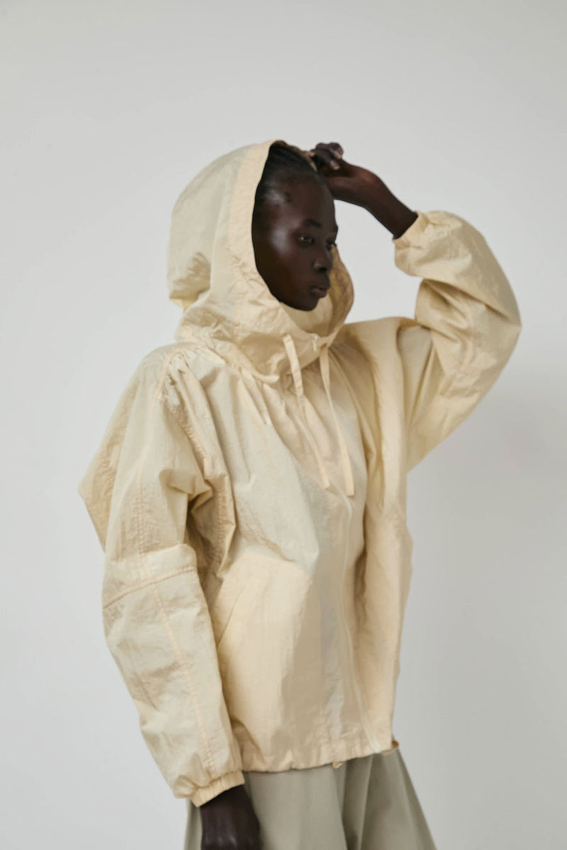 Mijeong Park Shirred Anorak in Cream