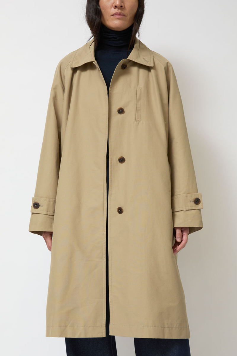 Mijeong Park Single-Breasted Trench Coat in Beige