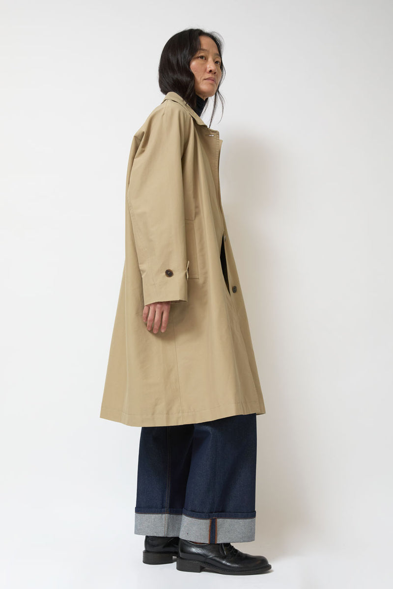 Mijeong Park Single-Breasted Trench Coat in Beige