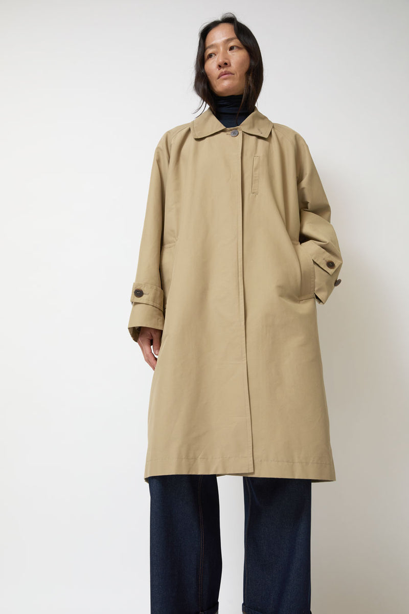 Mijeong Park Single-Breasted Trench Coat in Beige