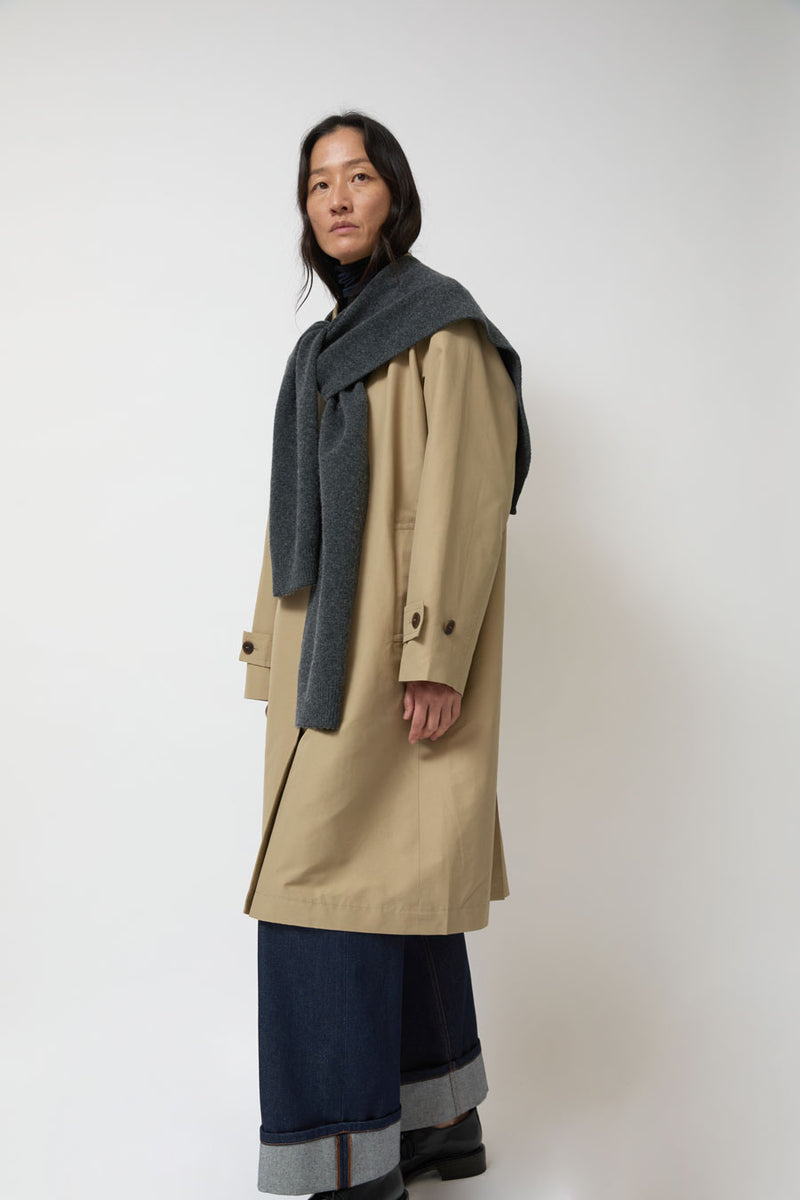 Mijeong Park Single-Breasted Trench Coat in Beige