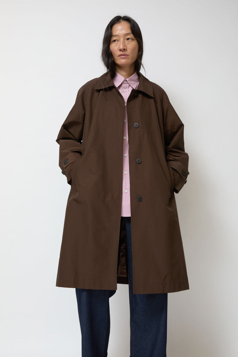 Mijeong Park Single-Breasted Trench Coat in Brown