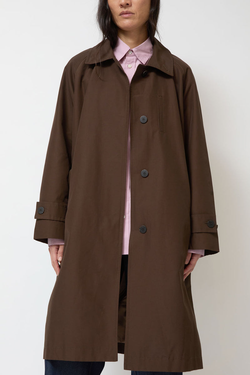 Mijeong Park Single-Breasted Trench Coat in Brown
