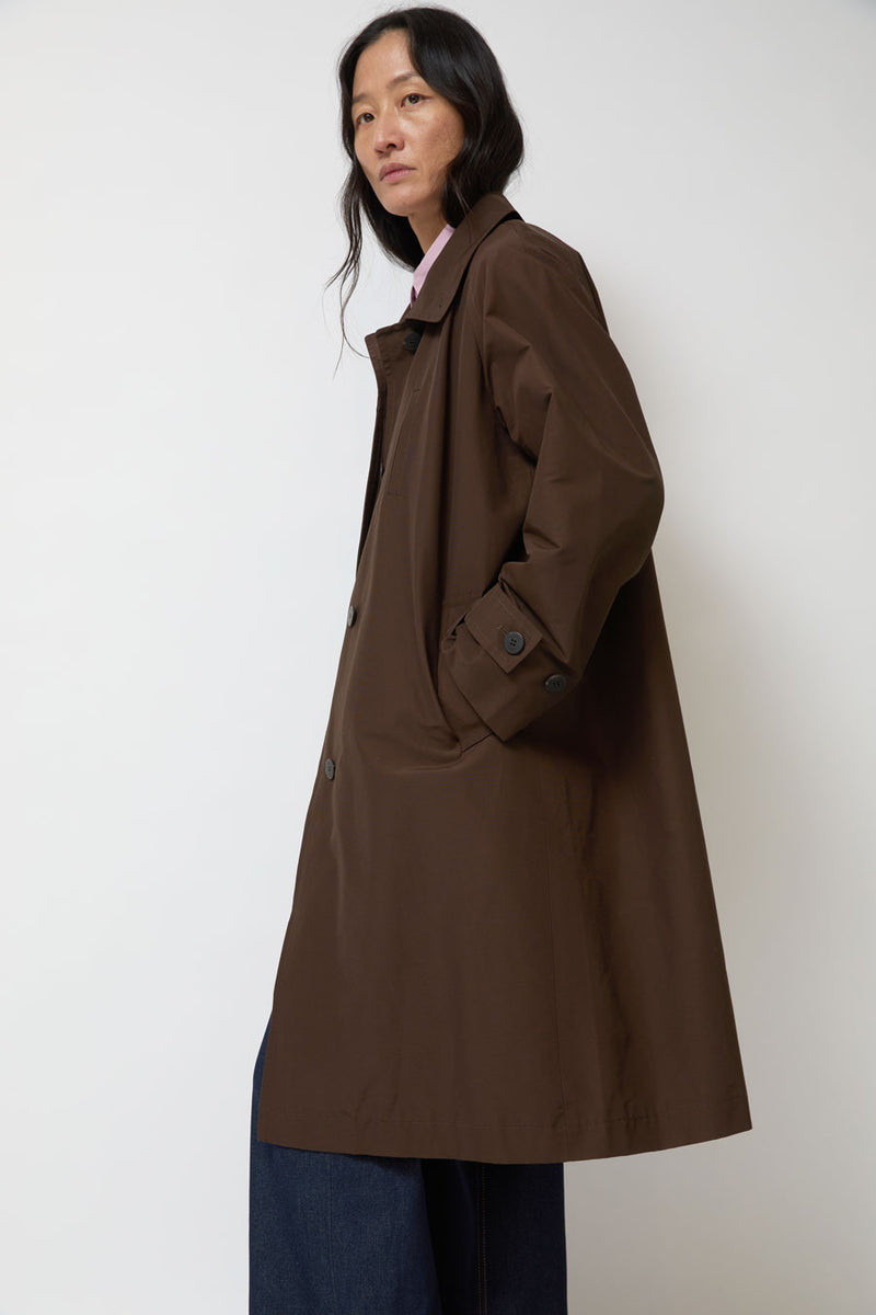 Mijeong Park Single-Breasted Trench Coat in Brown