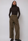 Mijeong Park Stretch Corduroy Pants in Light Olive