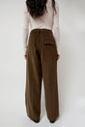 Mijeong Park Thin Corduroy Wide Leg Pants in Light Brown