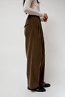 Mijeong Park Thin Corduroy Wide Leg Pants in Light Brown