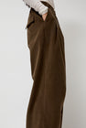 Mijeong Park Thin Corduroy Wide Leg Pants in Light Brown