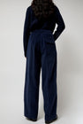 Mijeong Park Thin Corduroy Wide Leg Pants in Navy