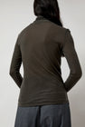 Mijeong Park Thin Ribbed Roll Neck Top in Dark Gray