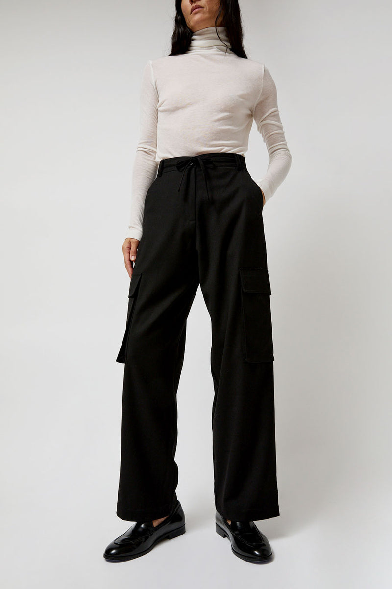 Mijeong Park Wool Blend Cargo Pants in Black