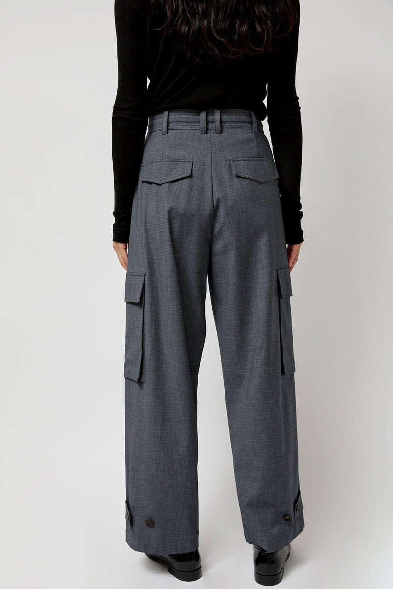 Mijeong Park Wool Blend Cargo Pants in Gray