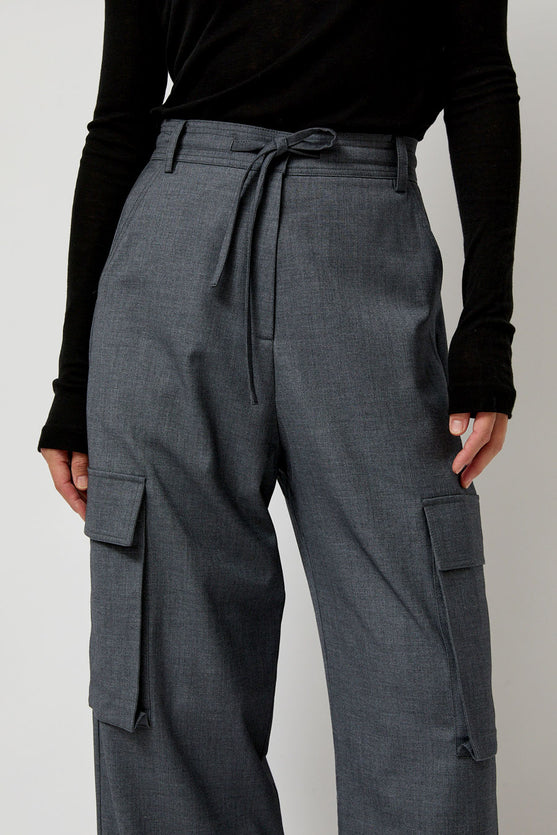 Mijeong Park Wool Blend Cargo Pants in Gray