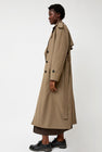 Mijeong Park Wool Blend Long Trench in Light Olive