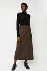 Mijeong Park Wool Blend Maxi Wrap Skirt in Brown