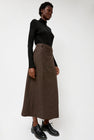 Mijeong Park Wool Blend Maxi Wrap Skirt in Brown