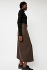 Mijeong Park Wool Blend Maxi Wrap Skirt in Brown