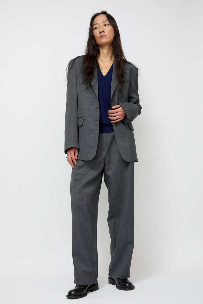 Mijeong Park Wool Blend Oversized Jacket in Charcoal