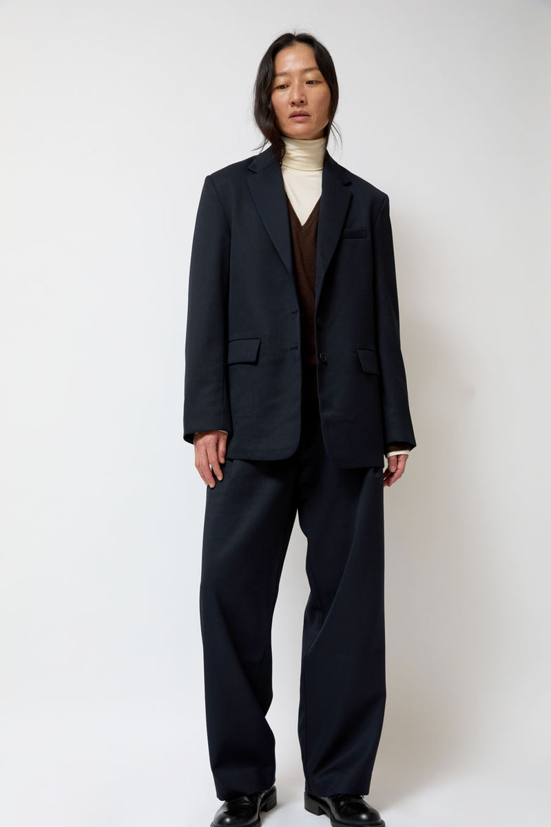 Mijeong Park Wool Blend Oversized Jacket in Navy