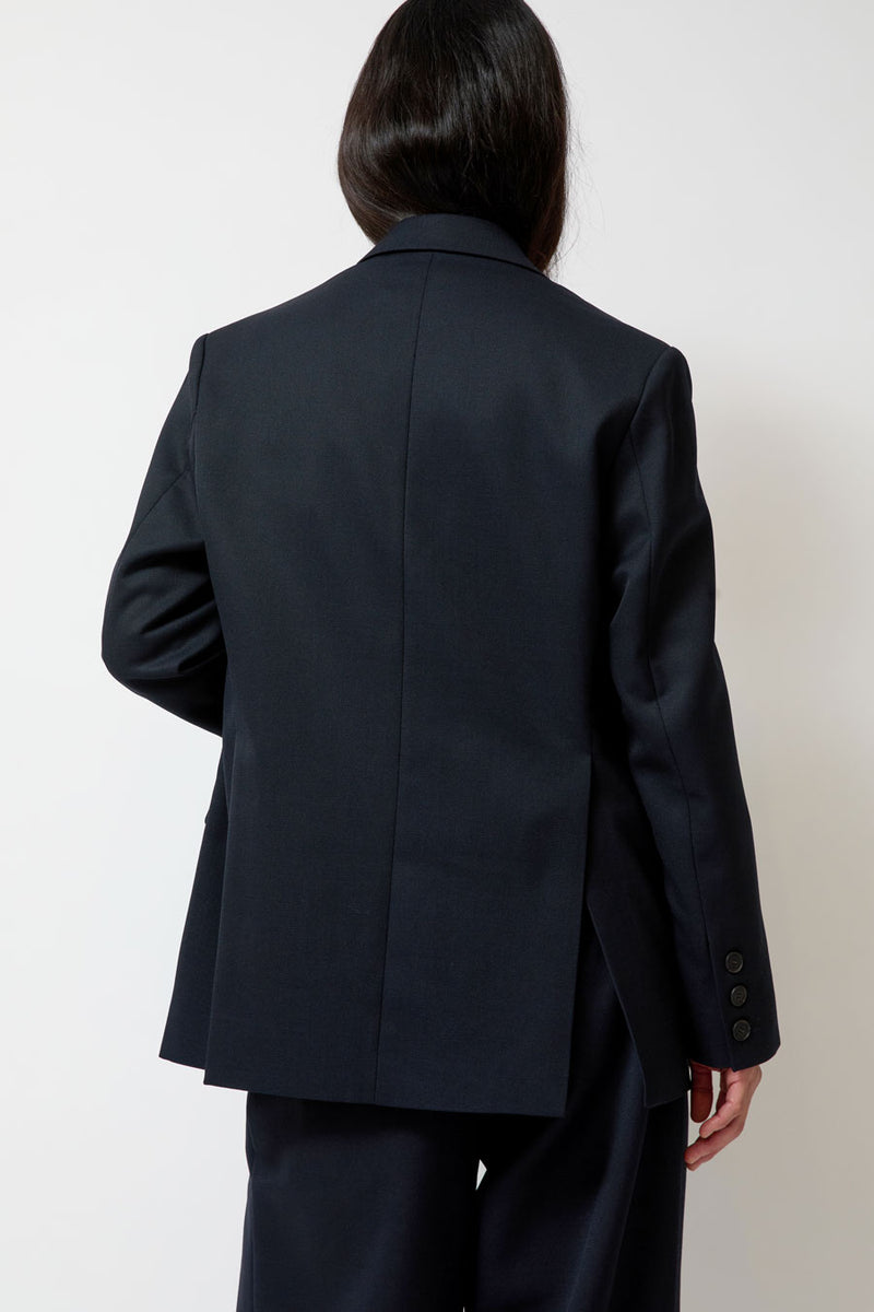Mijeong Park Wool Blend Oversized Jacket in Navy