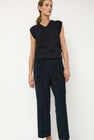 Mijeong Park Wool Blend V-Neck Vest in Navy