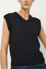 Mijeong Park Wool Blend V-Neck Vest in Navy