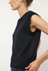 Mijeong Park Wool Blend V-Neck Vest in Navy