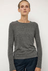 Mijeong Park Wool Tencel Crew Neck Top in Heather Gray