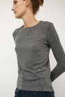 Mijeong Park Wool Tencel Crew Neck Top in Heather Gray