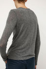 Mijeong Park Wool Tencel Crew Neck Top in Heather Gray