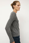 Mijeong Park Wool Tencel Crew Neck Top in Heather Gray