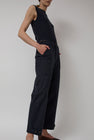 Mijeong Park Cropped Workwear Pants in Dark Navy