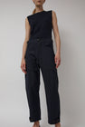 Mijeong Park Cropped Workwear Pants in Dark Navy