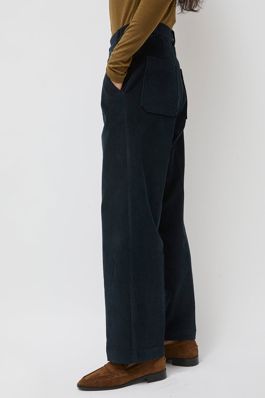 Mijeong Park Stretch Corduroy Pants in Navy