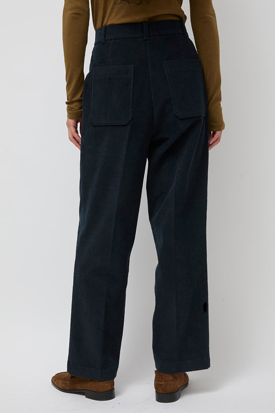 Mijeong Park Stretch Corduroy Pants in Navy