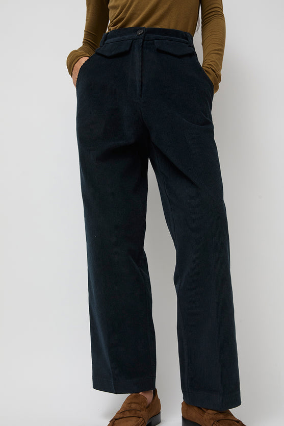 Mijeong Park Stretch Corduroy Pants in Navy