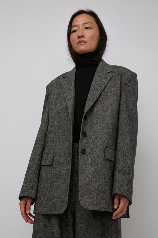 Mijeong Park Wool Blend Oversized Jacket in Gray